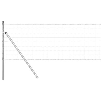 Оградa с колчета Сребрист 0.8 x 10 m Стомана