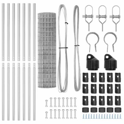 Оградa с колчета Сребрист 1.4 x 10 m Стомана