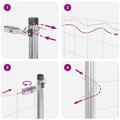 Оградa с колчета Сребрист 1.4 x 10 m Стомана