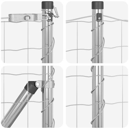 Ограда с пост Сребрист 0,4 x 50 м Стомана и PVC