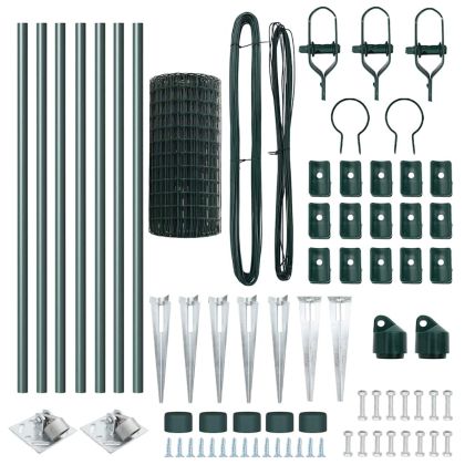 Оградa с колчета Зелен 0.8 x 10 m Стомана
