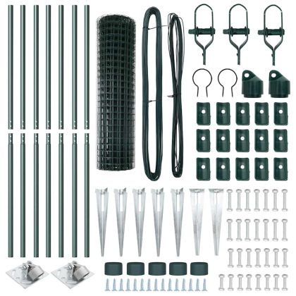 Ограда с пост Зелен 1,4 x 10 m Стомана и PVC