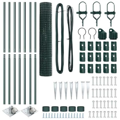 Ограда с пост Зелен 1,6 x 10 m Стомана и PVC