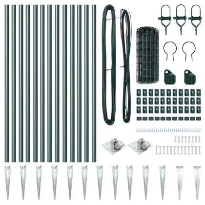 Оградa с колчета Зелен 0.6 x 25 м Стомана