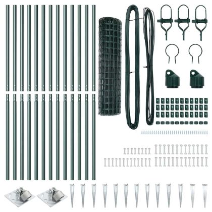 Оградa с колчета Зелен 1.2 x 25 m Стомана