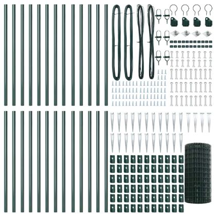 Оградa с колчета Зелен 0.6 x 50 м Стомана