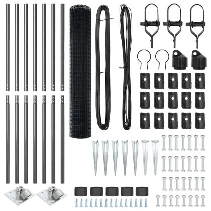 Оградa с колчета Сив 1.5 x 10 m Стомана