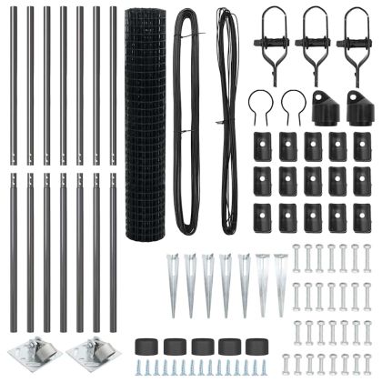 Оградa с колчета Сив 1.6 x 10 m Стомана
