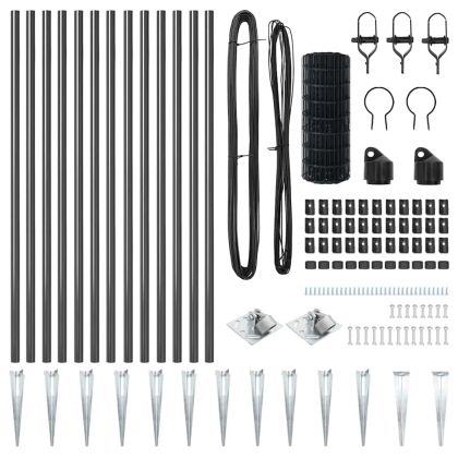 Оградa с колчета Сив 0.4 x 25 м Стомана