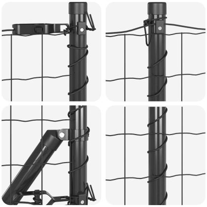 Оградa с колчета Сив 0.8 x 25 m Стомана