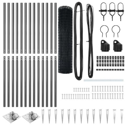 Оградa с колчета Сив 1.2 x 25 m Стомана
