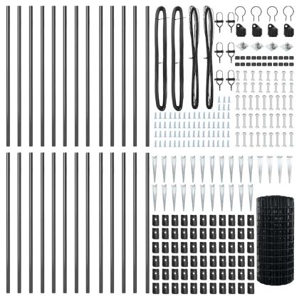 Оградa с колчета Сив 0.4 x 50 м Стомана