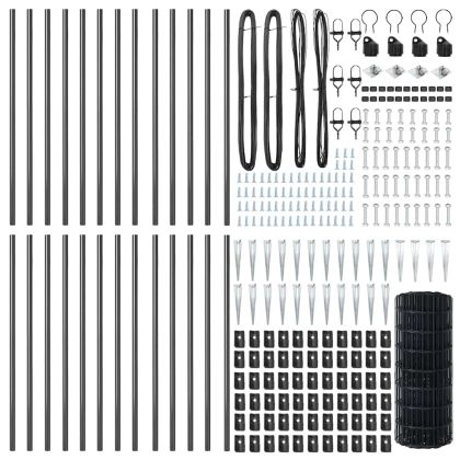 Оградa с колчета Сив 0.4 x 50 м Стомана