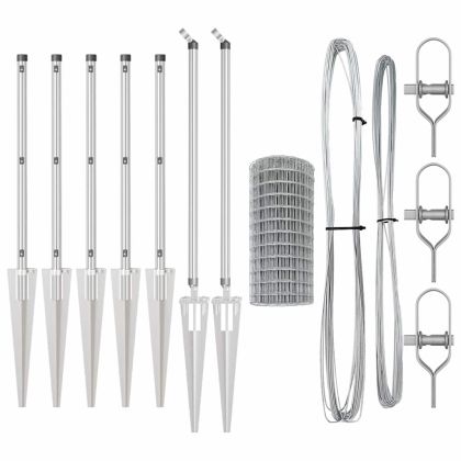Оградa с колчета Сребрист 0.8 x 10 m Стомана