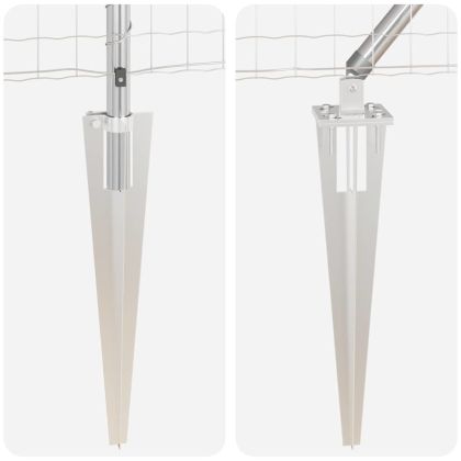 Оградa с колчета Сребрист 0.8 x 10 m Стомана