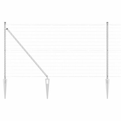 Оградa с колчета Сребрист 1 x 10 m Стомана