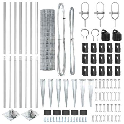 Оградa с колчета Сребрист 1.4 x 10 m Стомана