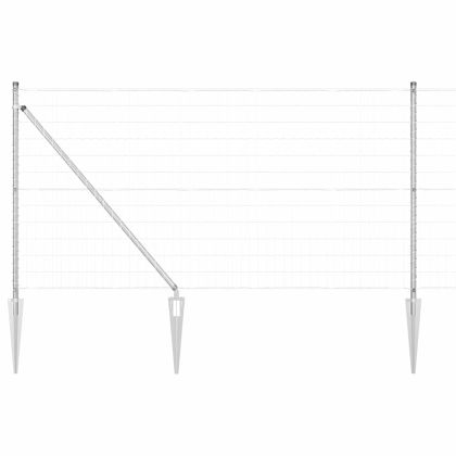 Оградa с колчета Сребрист 1 x 10 m Стомана