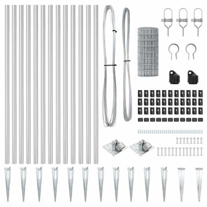 Оградa с колчета Сребрист 0.6 x 10 м Стомана
