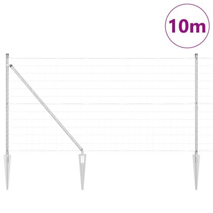 Оградa с колчета Сребрист 1.2 x 10 m Стомана
