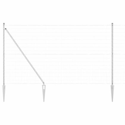 Оградa с колчета Сребрист 1.6 x 10 m Стомана