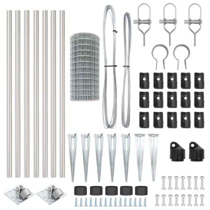 Оградa с колчета Сребрист 0.4 x 10 м Стомана