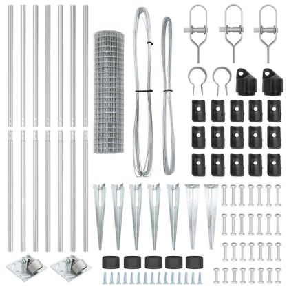 Оградa с колчета Сребрист 1.4 x 10 m Стомана