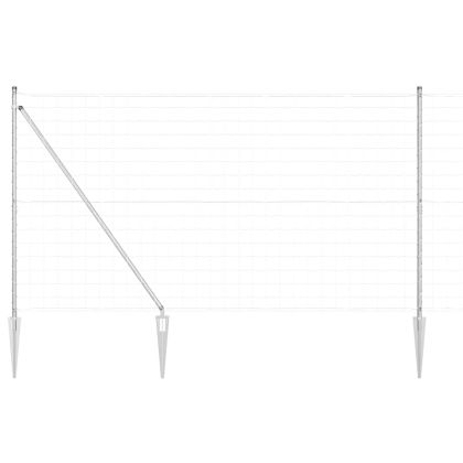 Оградa с колчета Сребрист 1.5 x 10 m Стомана