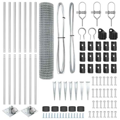 Оградa с колчета Сребрист 1.6 x 10 m Стомана