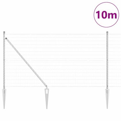 Оградa с колчета Сребрист 1 x 25 m Стомана