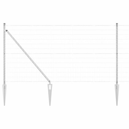 Оградa с колчета Сребрист 1 x 25 m Стомана