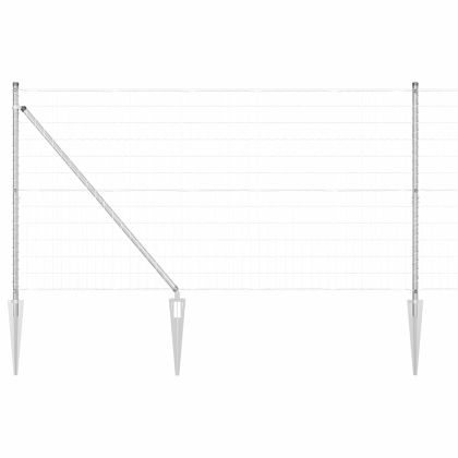 Оградa с колчета Сребрист 1.2 x 25 m Стомана