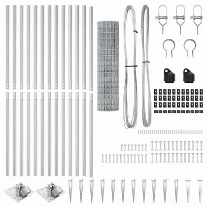 Оградa с колчета Сребрист 1.2 x 25 m Стомана