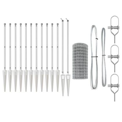 Оградa с колчета Сребрист 0.4 x 25 м Стомана