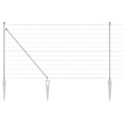 Оградa с колчета Сребрист 1 x 25 m Стомана