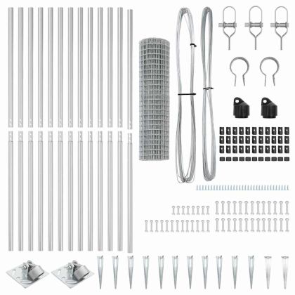 Оградa с колчета Сребрист 1.2 x 25 m Стомана