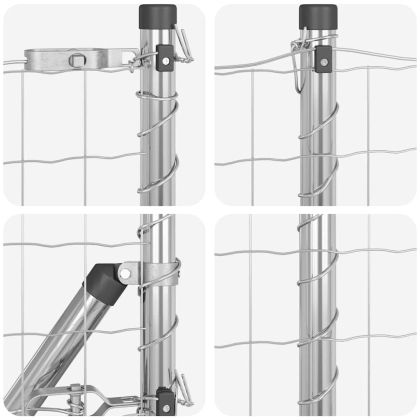 Оградa с колчета Сребрист 0.4 x 50 м Стомана