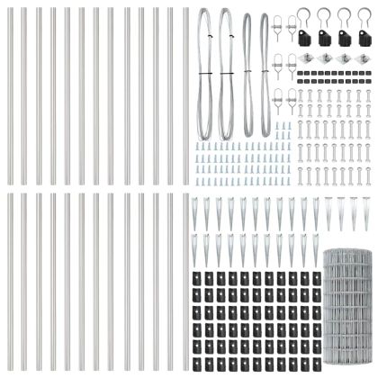 Оградa с колчета Сребрист 0.4 x 50 м Стомана