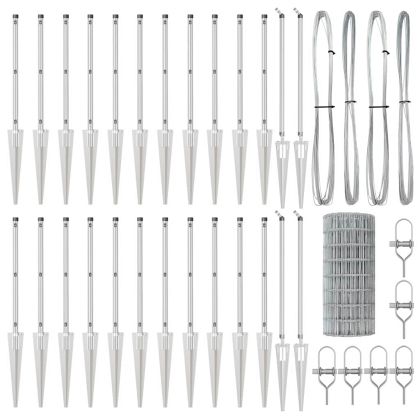 Оградa с колчета Сребрист 0.4 x 50 м Стомана