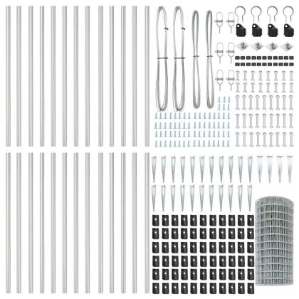 Оградa с колчета Сребрист 0.4 x 50 м Стомана