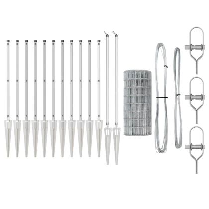 Оградa с колчета Сребрист 0.6 x 10 м Стомана