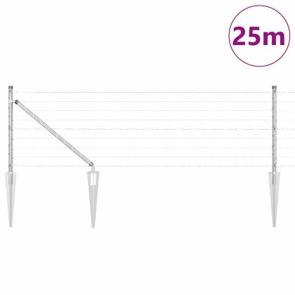 Оградa с колчета Сребрист 0.8 x 25 m Стомана