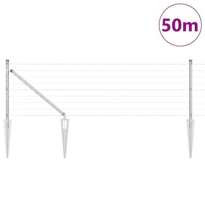 Оградa с колчета Сребрист 0.6 x 50 м Стомана