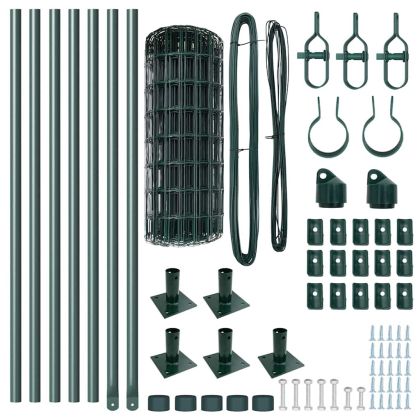 Оградa с колчета Зелен 0.4 x 10 м Стомана