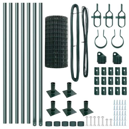Оградa с колчета Зелен 0.4 x 10 м Стомана
