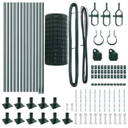 Ограда с пост Зелен 0,6 x 25 м Стомана и PVC