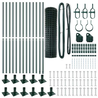 Оградa с колчета Зелен 1 x 25 m Стомана
