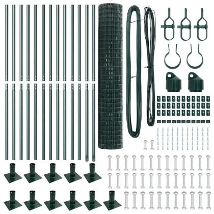 Оградa с колчета Зелен 1.2 x 25 m Стомана
