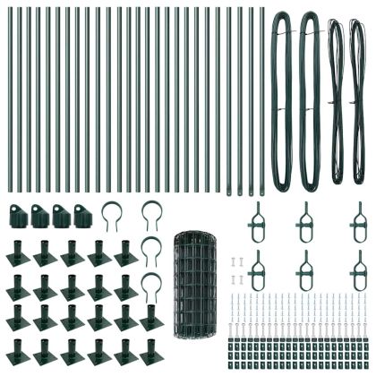 Ограда с пост Зелен 0,6 x 50 м Стомана и PVC