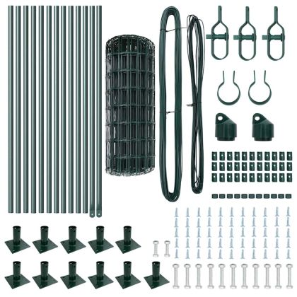 Оградa с колчета Зелен 0.4 x 25 м Стомана